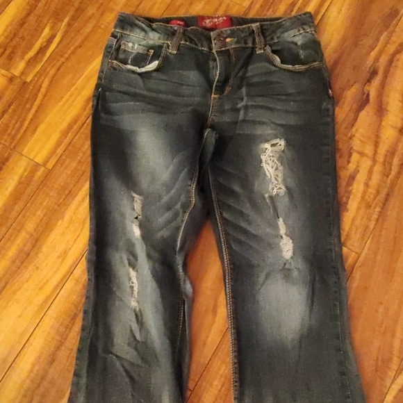 Girls destructed flare jeans - Picture 2 of 5
